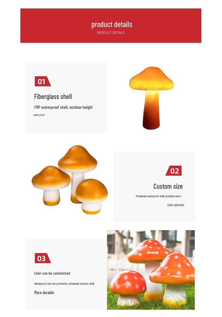 Solar-Powered Waterproof Mushroom Lamp for Outdoor Landscapes