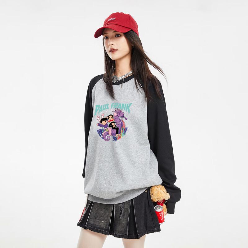 Paul Frank Women s Color Block Raglan Sweatshirt L