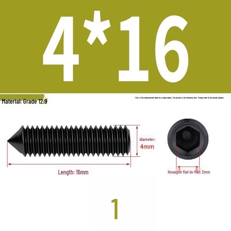 12.9 Edelstahl 304 Innensechskant Kegelspitze Gewindestift M2/M3