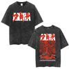 Anime Akira Vintage Washed T Shirts 90s Japanese Manga Shotaro Kaneda Tshirt Men Women Clothing Oversized Tshirts Streetwear