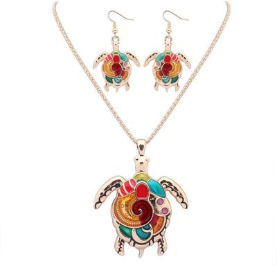 Stylish Womens Necklace Earings Set Colorful Enamel Crab Pendant /& Eardrops Party Earbob Pendant Jewelry Accessories