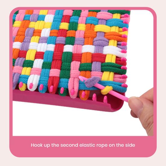 1 Set Webstuhl-Set mit Häkelnadel in Regenbogenfarben, für Anfänger, DIY-Kunsthandwerk, Topflappen, Handwebwerkzeuge, Geschenk für Kinder, Mädchen, Erwachsene