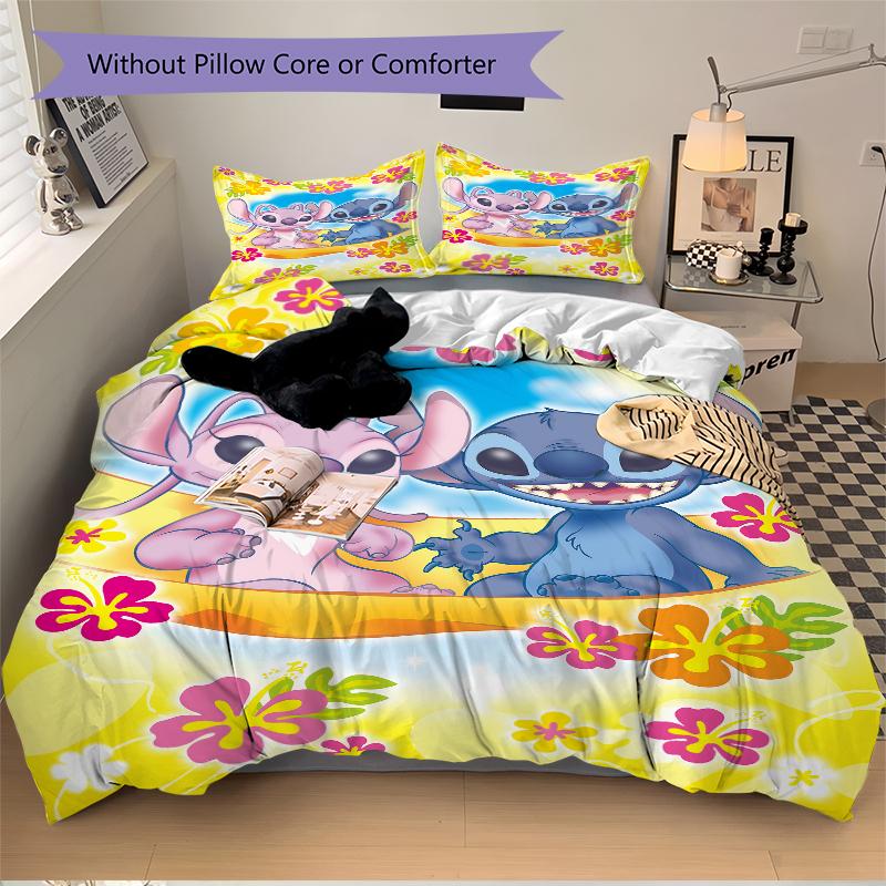 3Pcs Lilo Stitch Adventure Bedding Sets For All Sizes New 3D Printed Bed Cover Comforter Duvet Cover Pillowcase Bedroom Decoration