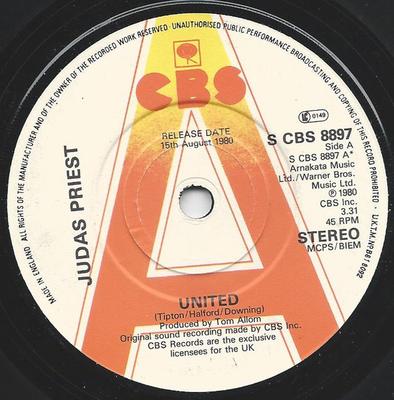 7inch Record JUDAS PRIEST - United SCBS8897PROMO CBS 1980 UK Metal Used