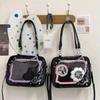 Y2K Cool Hot Ita Shoulder Bag Harajuku Girls Gothic Chain Transparent Tote Bag Large Capacity Crossbody Bag DIY Display Handbags