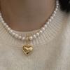 My Omelet [92.5 Silver] Mermaid Heart Pearl Necklace
