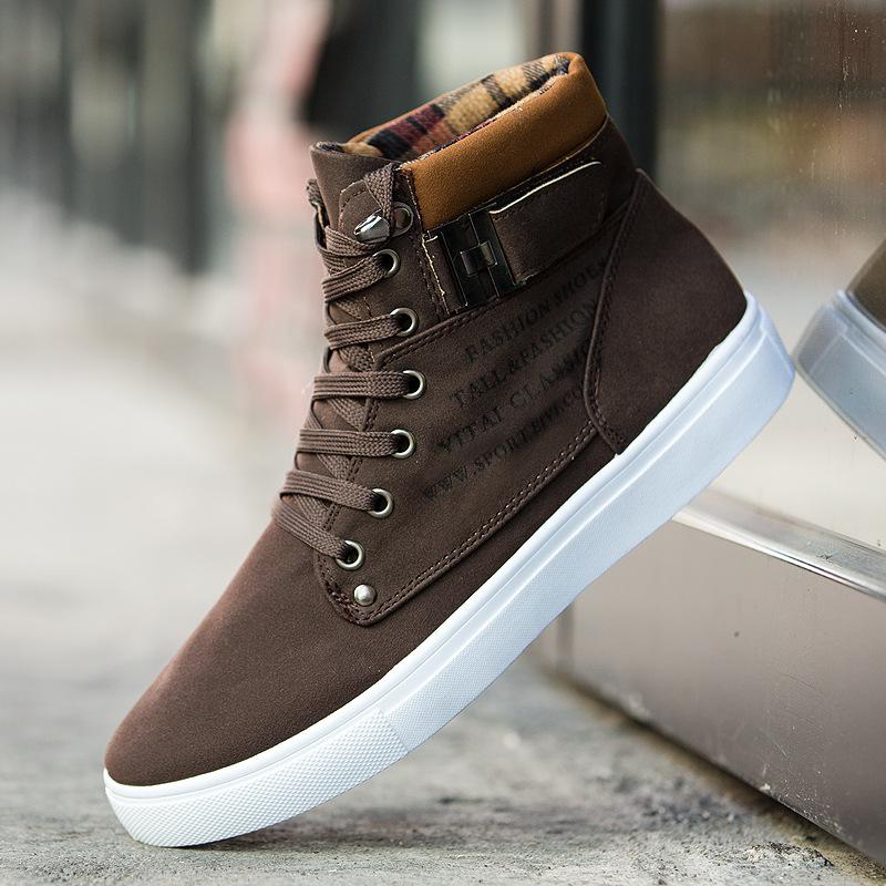 Fashion Plus Size 47 Leather Men Fashion Boots Winter Solid Lace-up Male Warm Ankle Boots Buckle Solid Boots for Boys