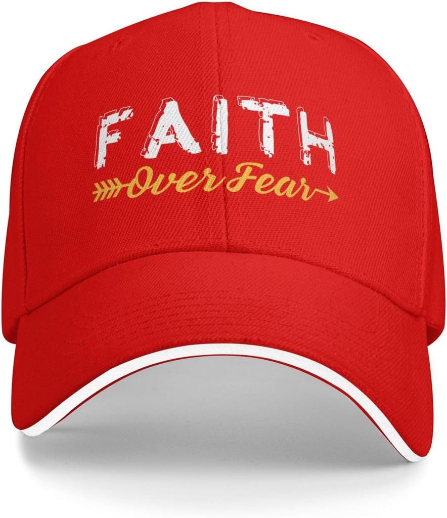 Faith Over Fear Christian Graphic Polyester Trucker Cap Adjustable Unisex Adult Baseball Hat