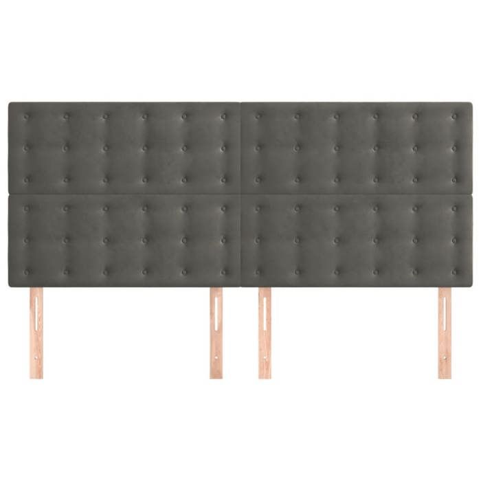Maison Exclusive - Tête de lit Gris foncé 160 x 5 x 118/128 cm Velours