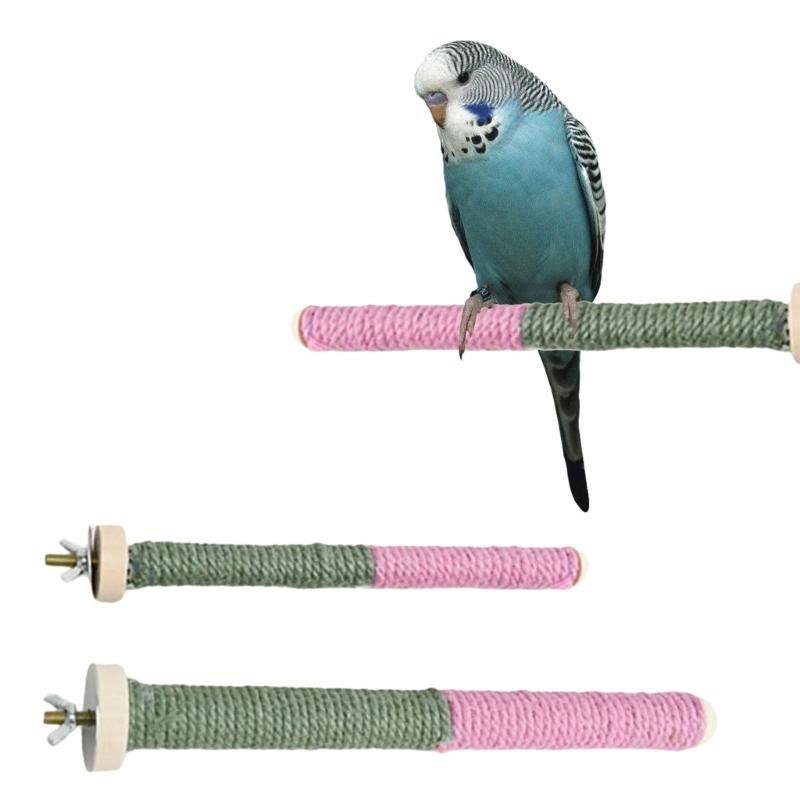 Juego de 4 Perchas Rascadores de Afilado para Loros Soporte para Pájaros Juguete para Jaula Palo Estante Juguete Percha de Afilado Suministros