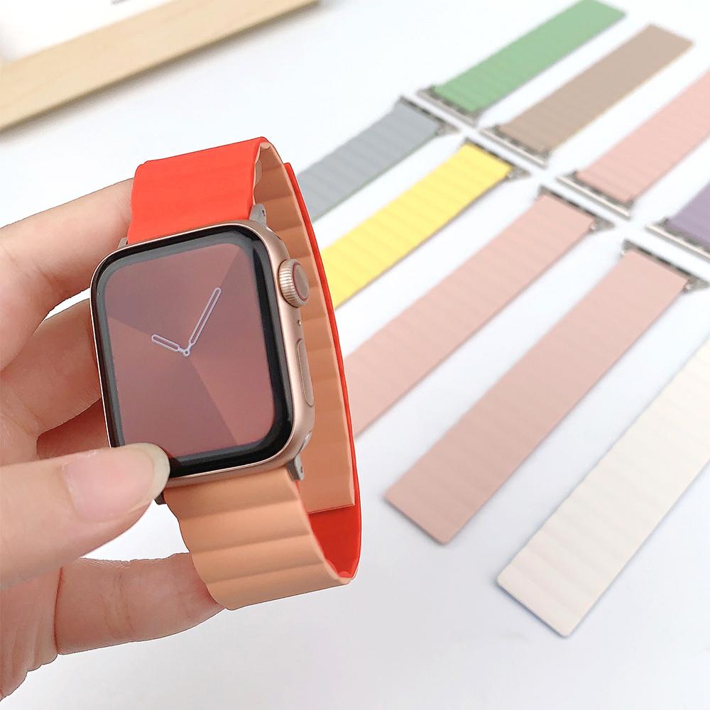 Einfaches MagnetverschlussbandFür Apple Watch Ultra 9 8 7 49mm 45mm 41mm Silikonband Für iWatch 6 5 4 SE 44mm 40mm 42mm