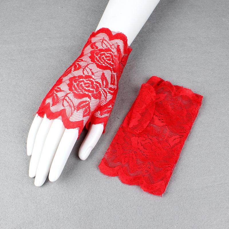 Sale Sailor Dance Fingerless Womens Sexy Lace Gloves Mittens For Bride Ladies Half Finger Fishnet Gloves Mitten Handschoenen