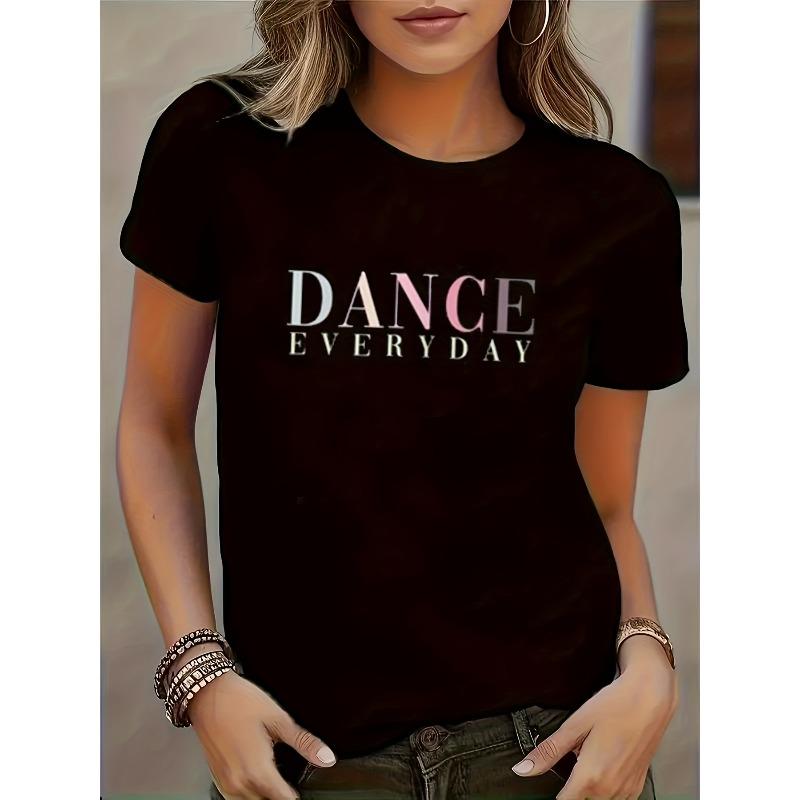 Women s New DNACE Pattern Print T-Shirt S чёрный