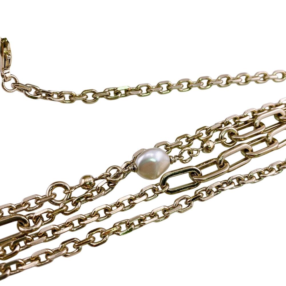 Christian Dior Logo Leather Lady Dior Wallet Chain Beige Leather Used