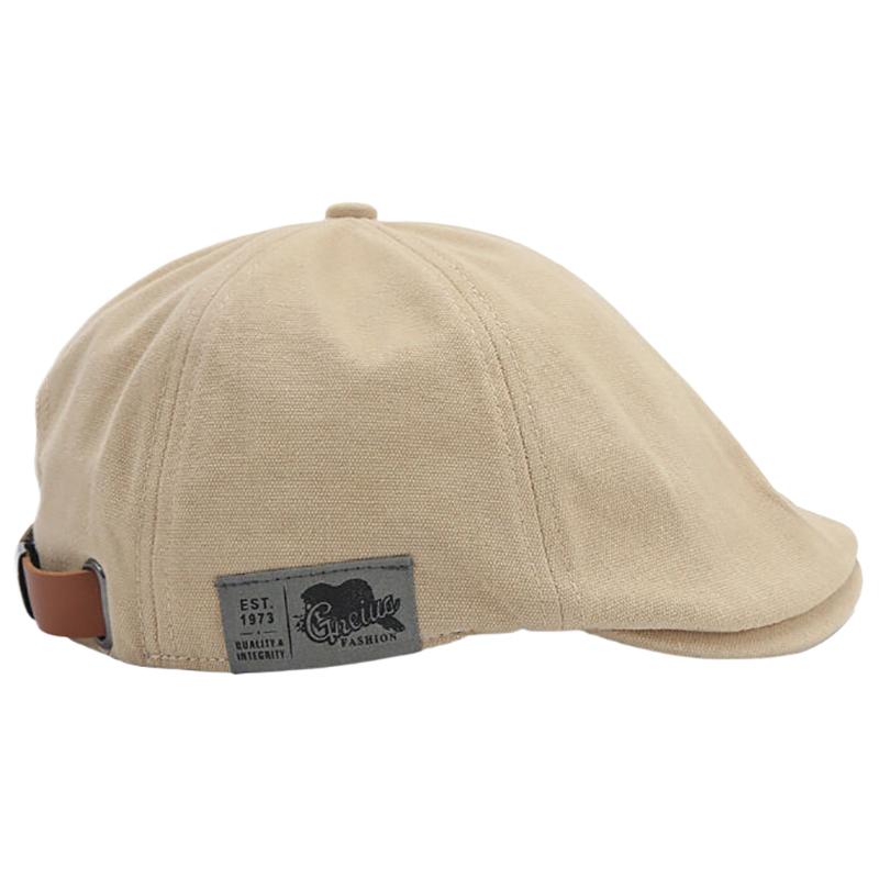 2025 Men'S Vintage Linen Hip Hop Solid Beret Side Label Women'S Hat Vintage Beanie Crowd Style Sun Beret