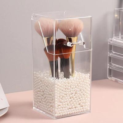 1pc Makeup Brush Storage Box, Simple and Transparent Multifunctional Makeup Brush Storage Rack, Simple, Durable and Practical