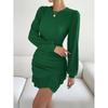 Tooxika 2024 New Sexy Slim Hip Fishtail Skirt OL Temperament Commuting Round Neck Long Sleeve Dress