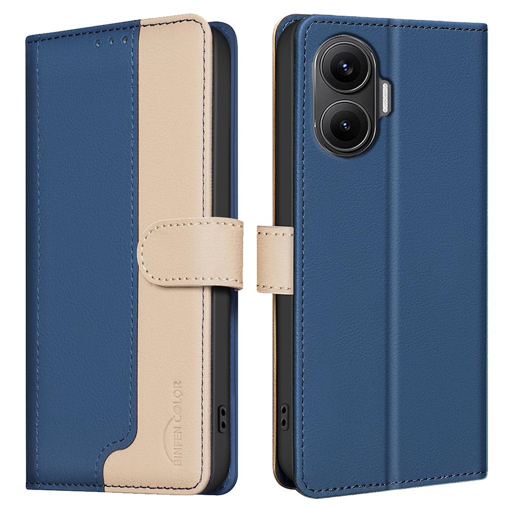 BINFEN COLOR BF33 For Xiaomi Poco F7 5G/Redmi Turbo 4 Pro 5G Leather Case Splicing Color RFID Blocking Wallet Stand Phone Cover