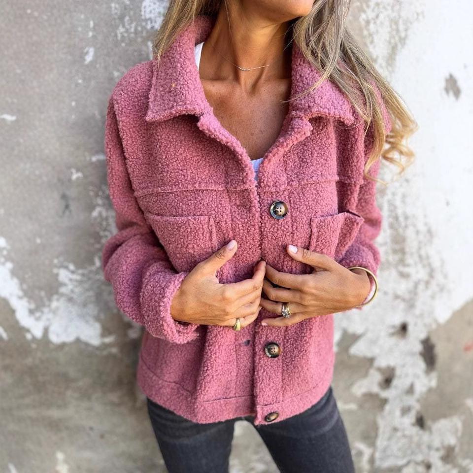 2026 Autumn/Winter Knit Plush Long-Sleeve Jacket, Vest, Shorts, and Three-Piece Set