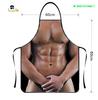 Novelty Apron with Printed Male Torso Design Adjustable Neck Strap and Waist Ties Durable Fabric Kitchen Cooking BBQ Apron for Adults
