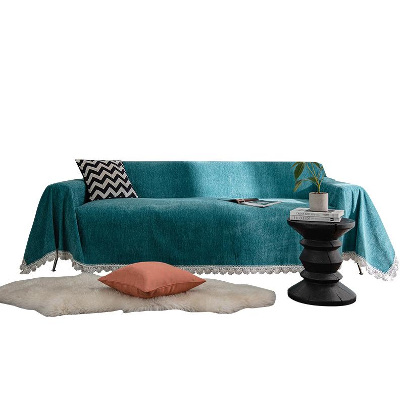 Verdicktes nordisches einfarbiges Chenille-Sofa-Handtuch Vollständige Abdeckung Stoffhandwerk Leichter Luxus Vier Jahreszeiten Universal Sofa-Kissen Kratzfest
