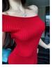 Director Du's Simple & Charming Summer Knitted One-Shoulder Slim-Fit Korean Style Women's Top