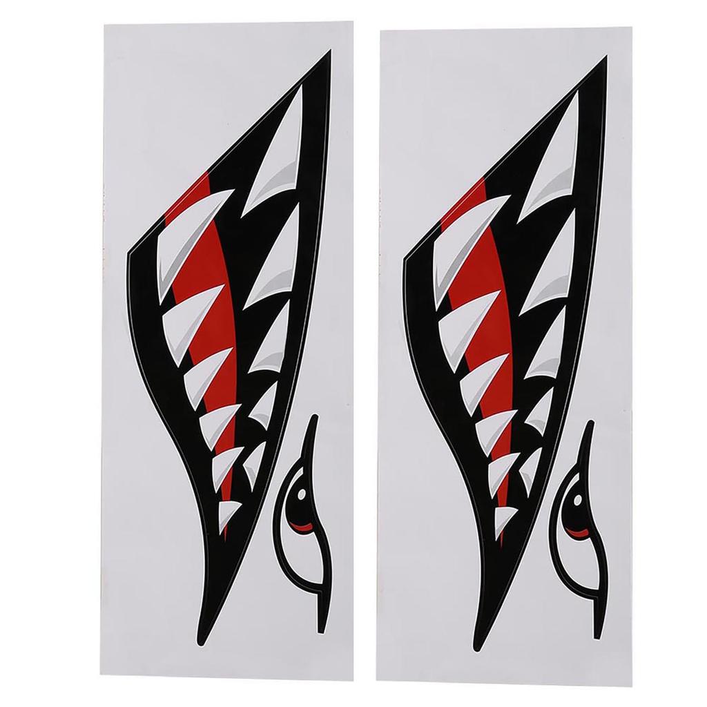 2 st Vattentäta DIY Roliga Hajtänder Mun Klistermärke Dekal Bil Kajak Båt Lastbil Dekoration