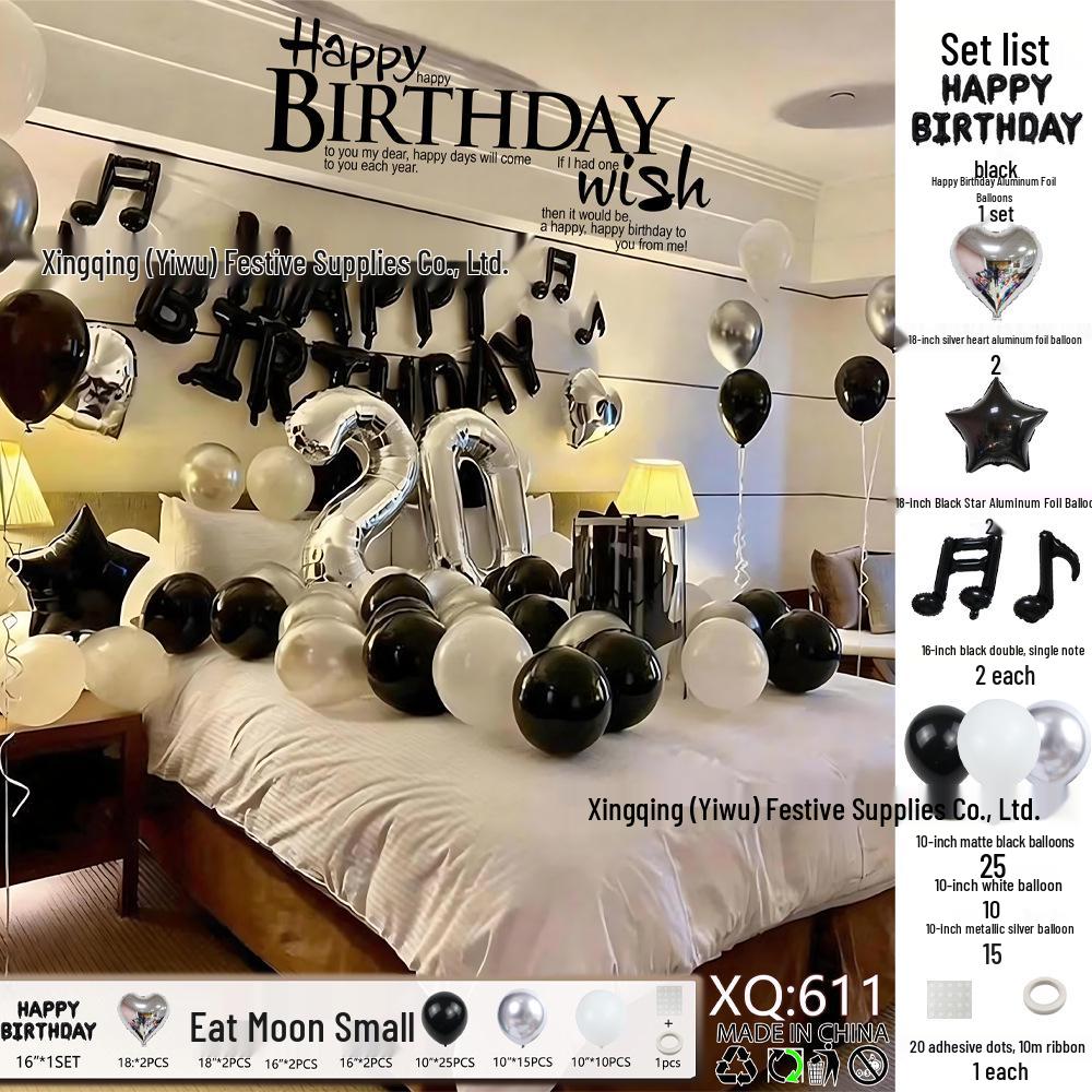 Romantic Birthday Balloon Set: High-End Decorations for Boyfriend or Girlfriend