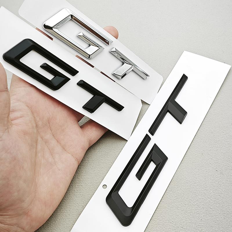 3D ABS Car Letter Rear Trunk Badge Auto GT Logo Emblem Decals For BMW GT 320i 330i 340i 528i 535i 630i 640i Exterior Accessories
