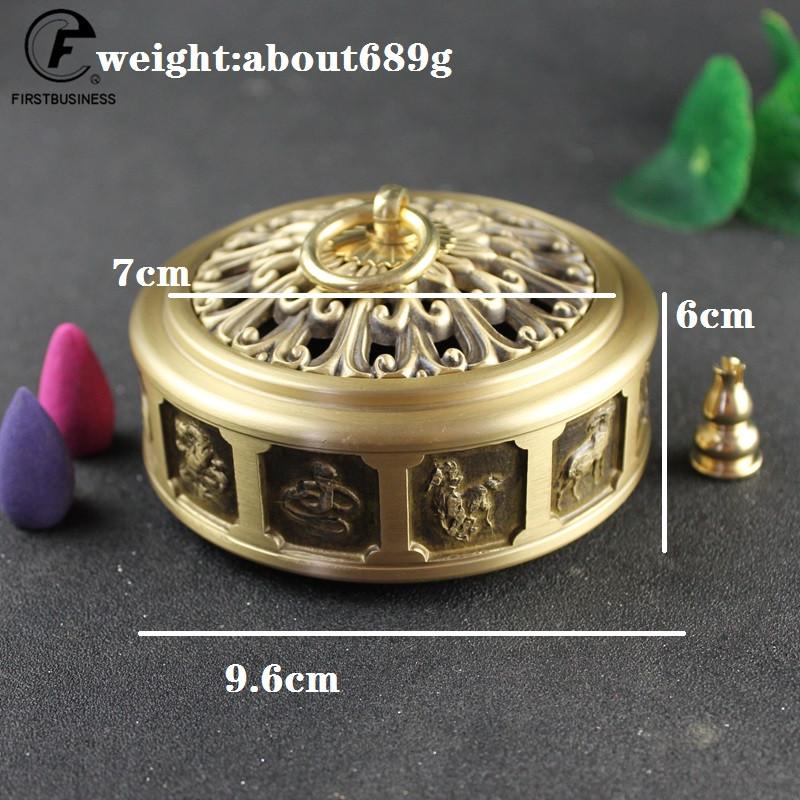 New Brass Copper Chinese Zodiac Incense Burners Portable Censer Buddhism Incense Holder Home Tea House Yoga Studio Decor Home