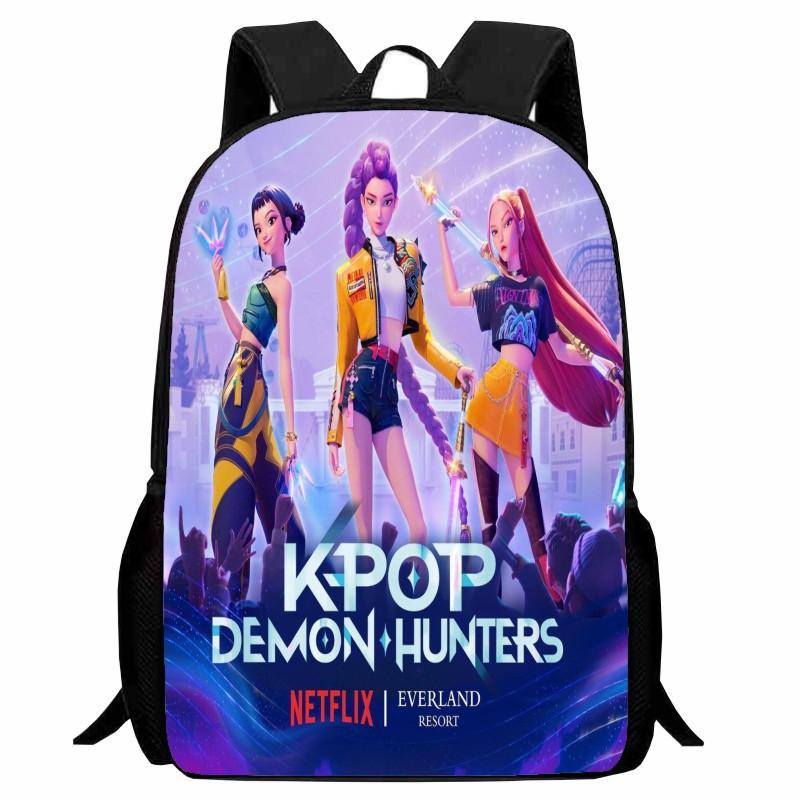 Printed Witch Hunters K-Pop Student School Bag Elementary School Cartoon Huntrixkpop Backpack 17inch backpack
