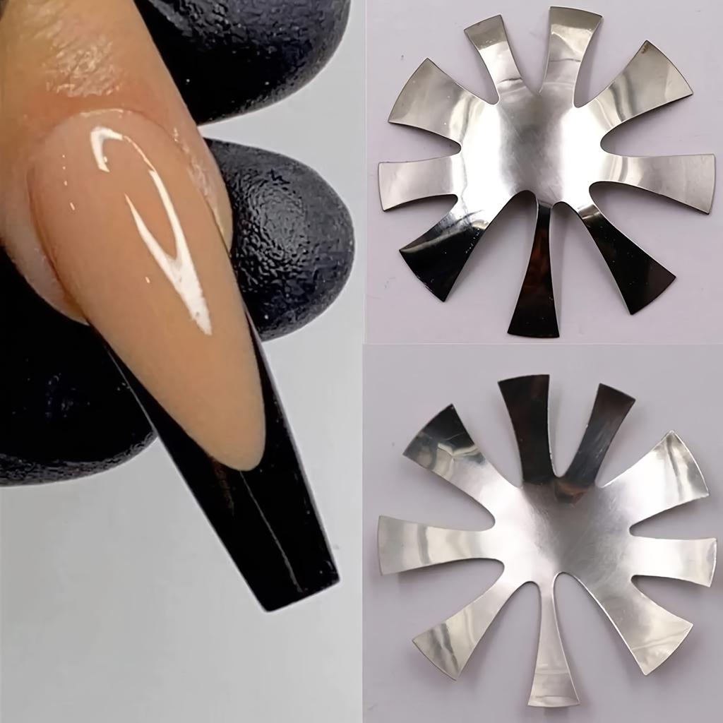 French Smile Cut V-Shape Nail Art Mold - Stainless Steel Manicure Edge Tool with French Design for Salon Quality Nail Art - Easy To Use and Durable