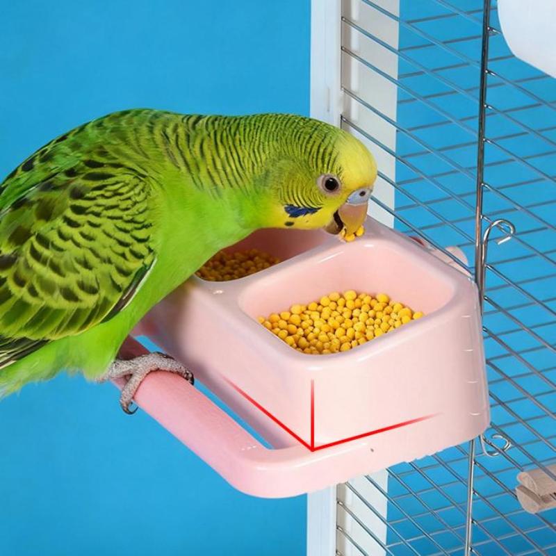 Parrot Double Bowl Large Capacity Feeder Splash Proof Hanging Food Bowl Bird Feeding Water Bowl Pet Supplies Accessories