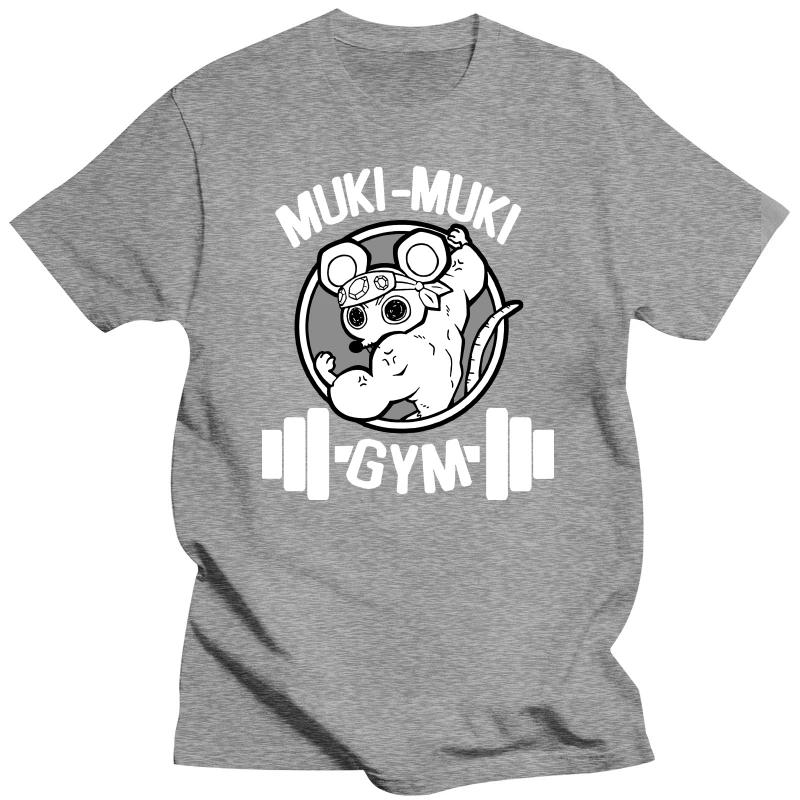 Anime Demon Slayer Uzui Tengen Print T-shirts Funny Ninja Mice Muki Muki Gym T Shirt Muscular Mouse Oversized T-shirt Unisex