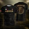 2026 Mexico National Flag Print Men's Women's Short Sleeve T-shirt Print Tees Outdoor Football Jersey Sports Casual Tops