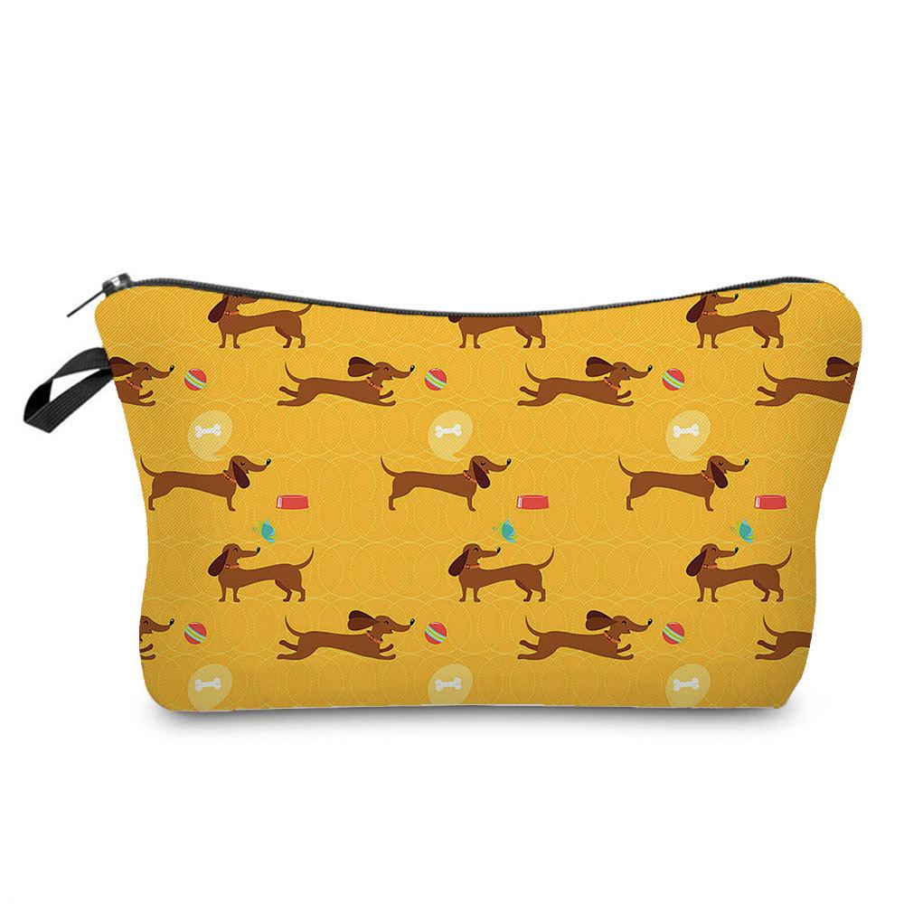 Women Dog Print Cosmetic Bag Toiletries Organize Travel Storage Case 6357 CLE