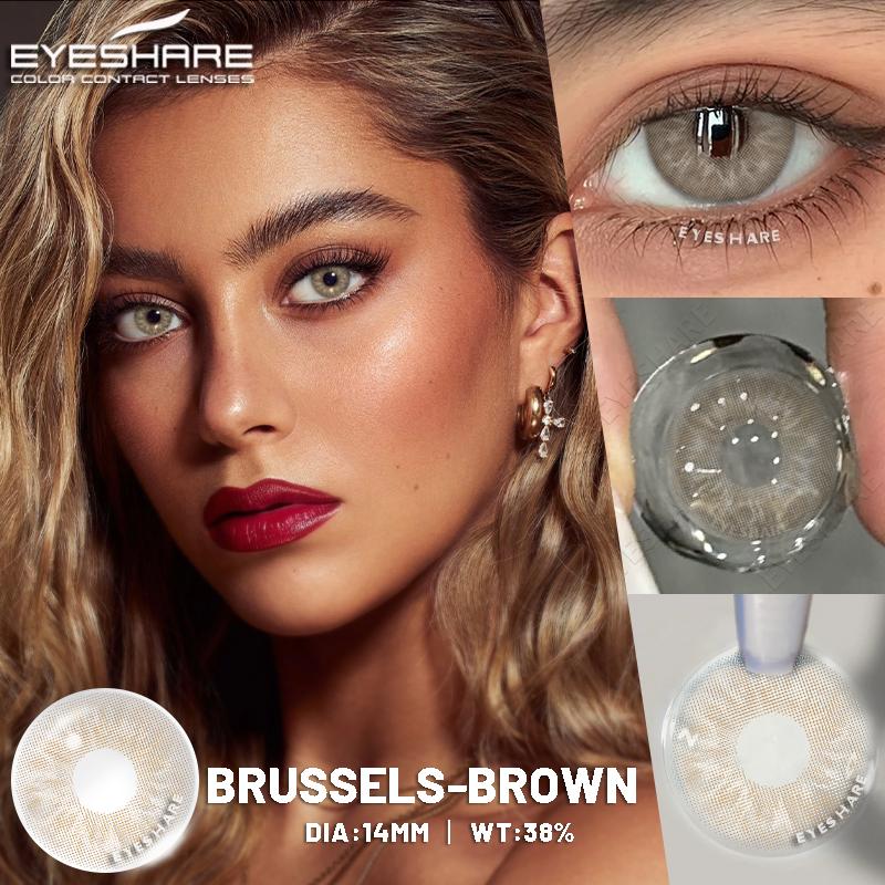 AMARA Brown Color Contacts for Eyes Makeup Eyes Lenses Gray Pupils Blue Eyes Contacts Colorful Makeup Black Lens for Party