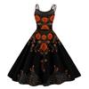 Women's Fashionable Halloween Print Off Shoulder Spaghetti Strap Dress