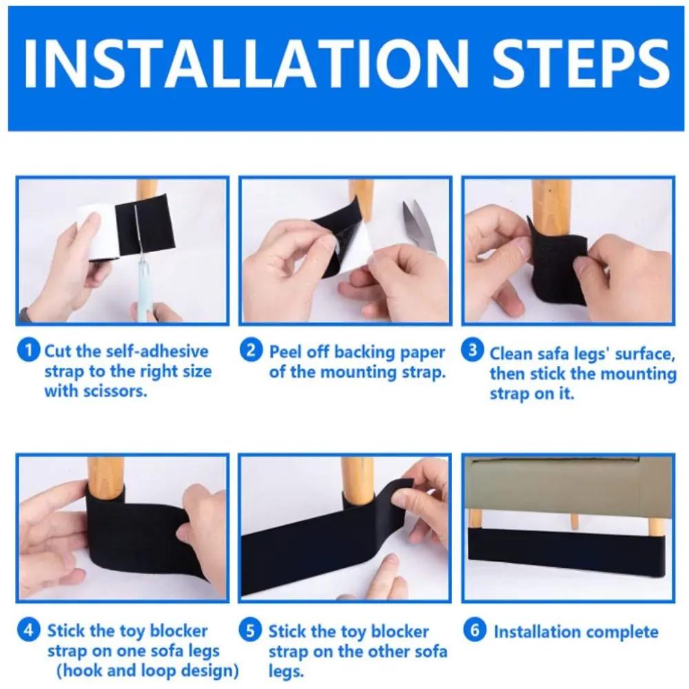 Durable 3/6/10M Sofa Toy Blocker Dustproof Adjustable Under Couch Blocker Nylon Adhesive Strap Sofa Edge Baffle