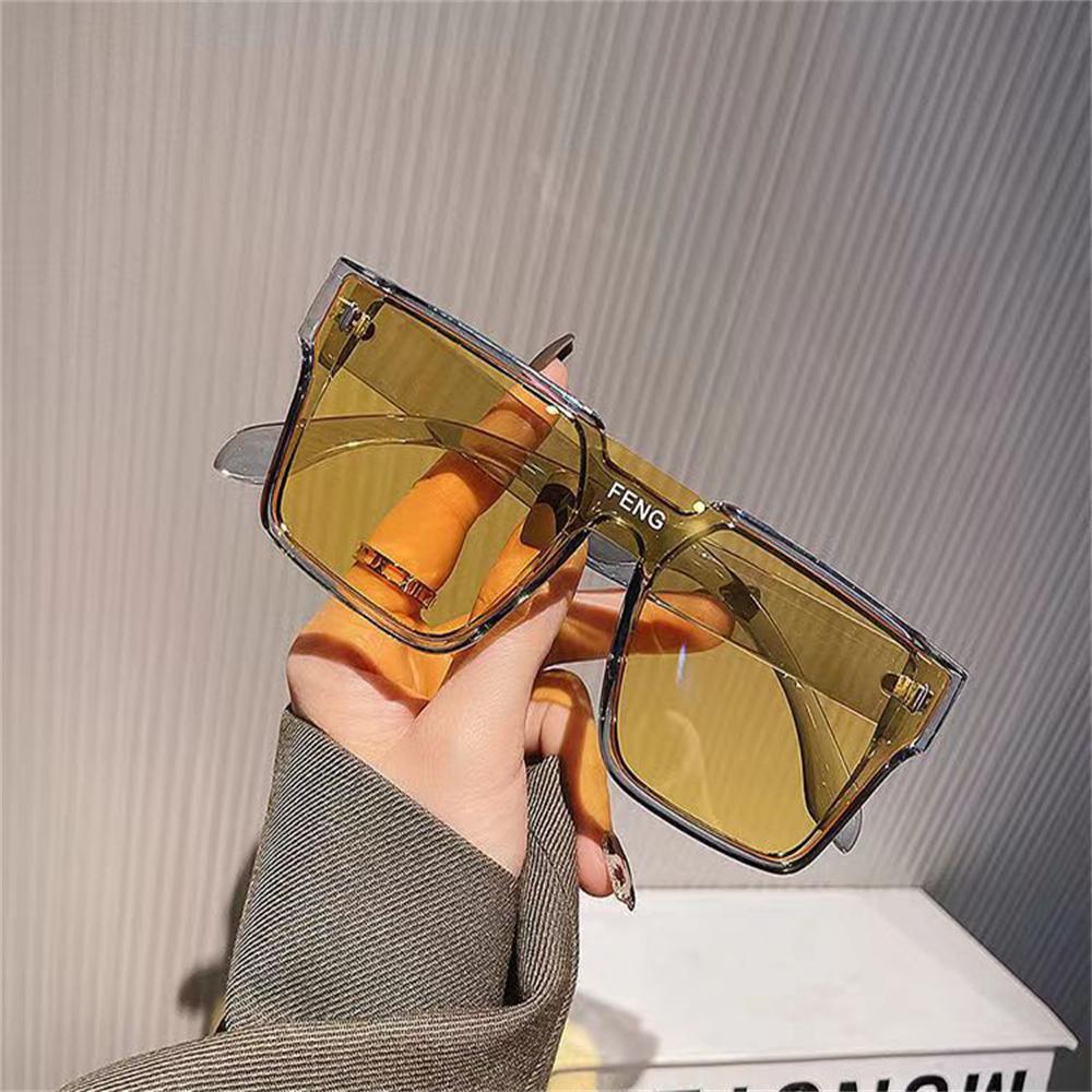 1Pc Fashion Oversized Square Sunglasses Women Men Retro Mirror Lens Eyewear Shades UV400 Protection Punk Sun Glasses New