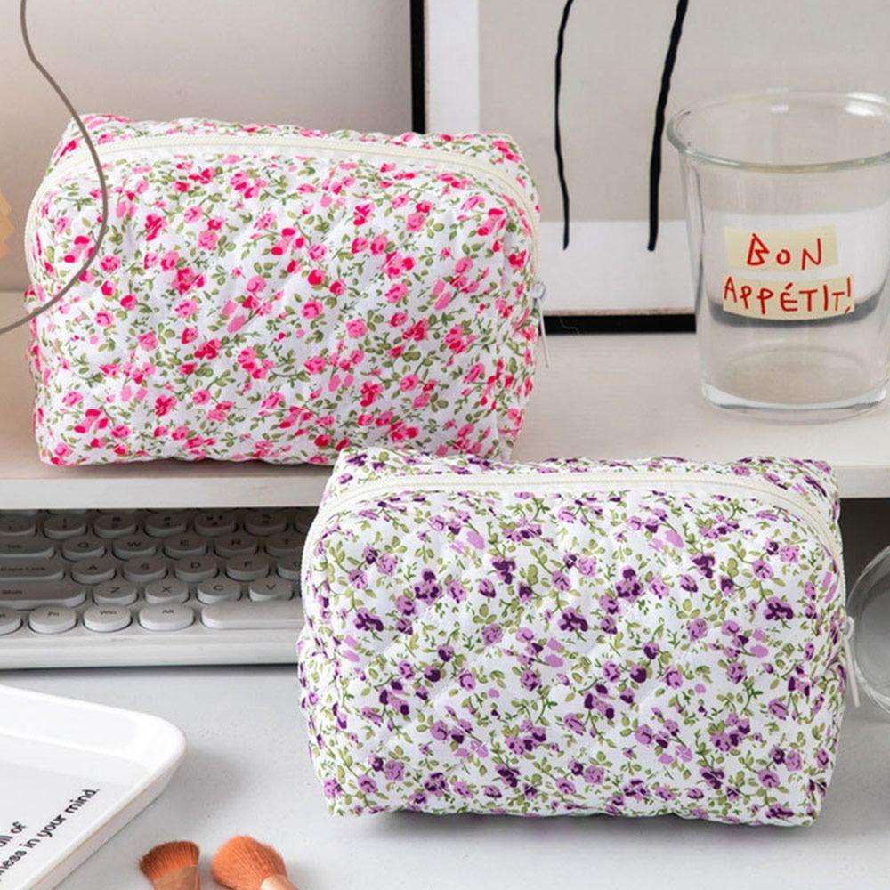 Trendy Floral Print Makeup Bag Multi-functional Large Capacity Toiletry Bag Portable Makeup Pouch Women