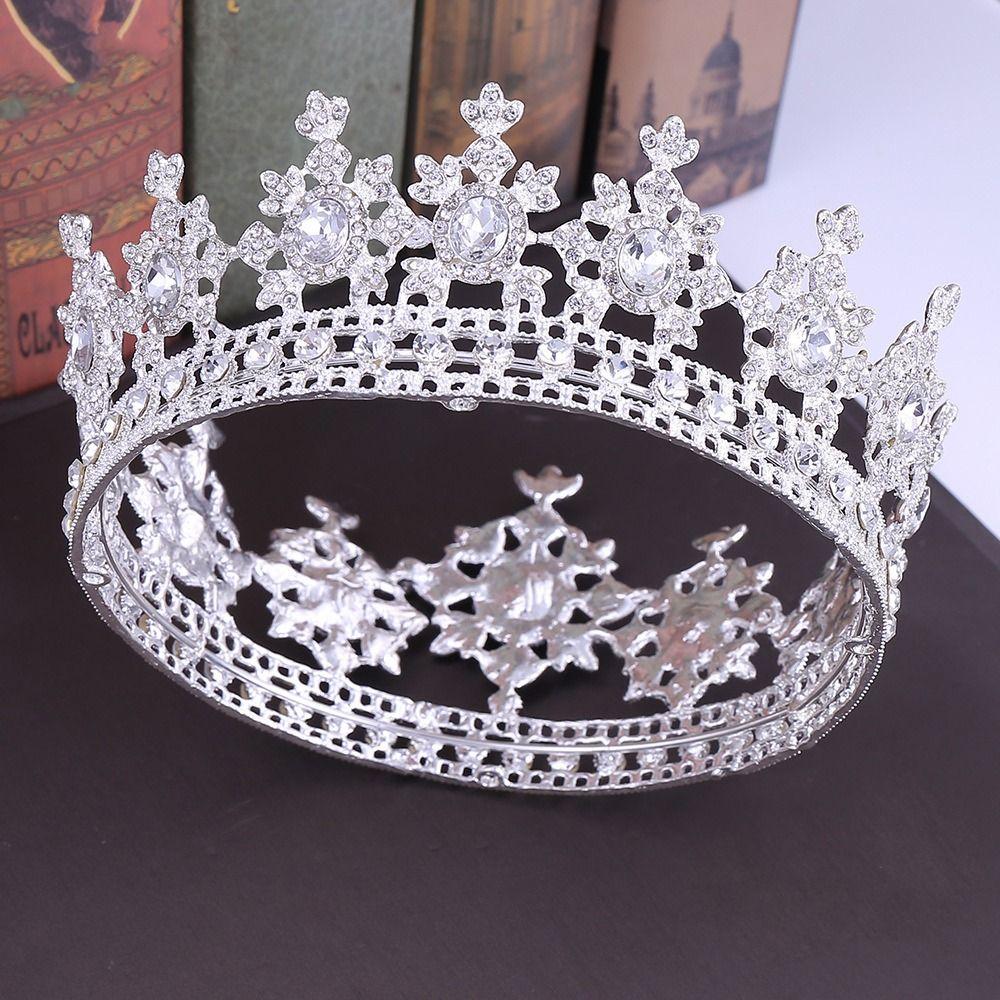 Elegant Baroque Queen Tiaras Luxury Wedding Head Wear Rhinestone Diadem Photography Props