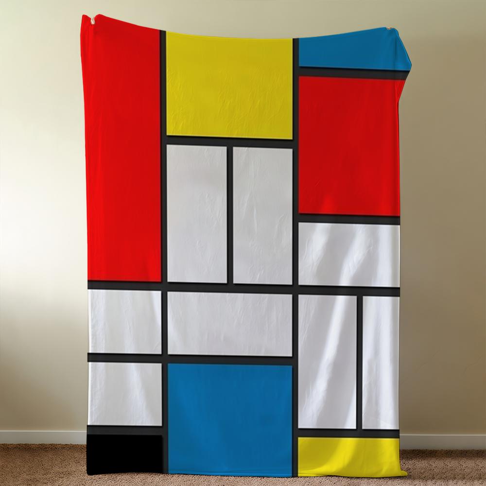 Blanket Throw Super Piet Cosy Plush Living Room Sofa Mondrian Couch Childish Birthday Gifts