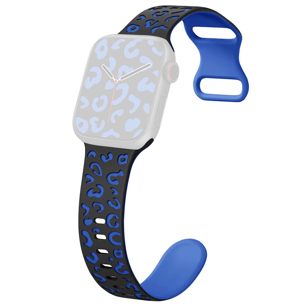 For Apple Watch Series 10 42mm/9 8 7 41mm/SE (2023) SE (2022) SE 6 5 4 40mm/3 2 1 38mm Leopard Silicone Strap