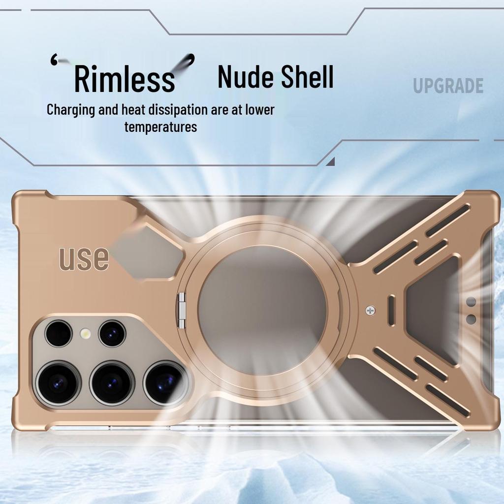 Samsung S26 Ultra Aluminum Heat Dissipation Magnetic Armor - 360° Bracket & Anti-Fall Protection