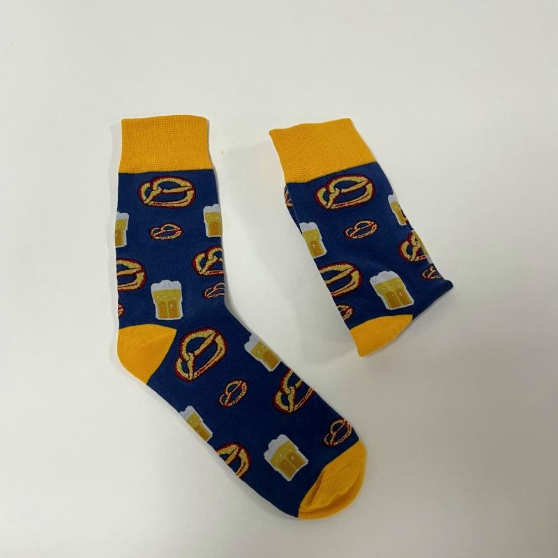1 Pair Unisex Lye Bread With Sparkling Wine , Novelty Personalized Unisex Men Socks Suit In All Seasons