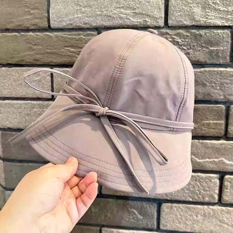 Fashionable Commuter Korean Dongdaemun Bow Fisherman Hat Women Sunshade Sunscreen Duck Tongue Hat
