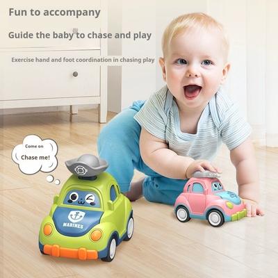 Children's Push Car Boy and Girl Cartoon Inertia Pull Back Toy School Bus Kindergarten Baby Toy