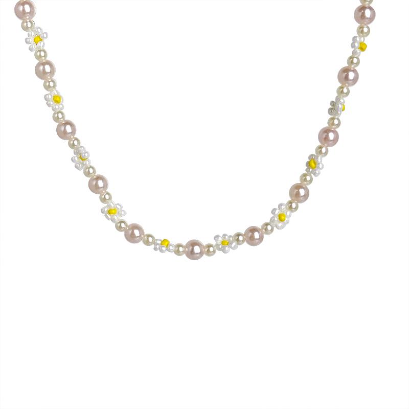 2 Stück/Set Sommer Strand Böhmisch Bunt Perlen Halskette für Damen Mädchen Blumen Perlen Halsketten Handgefertigt Urlaubs Schmuck Geschenke