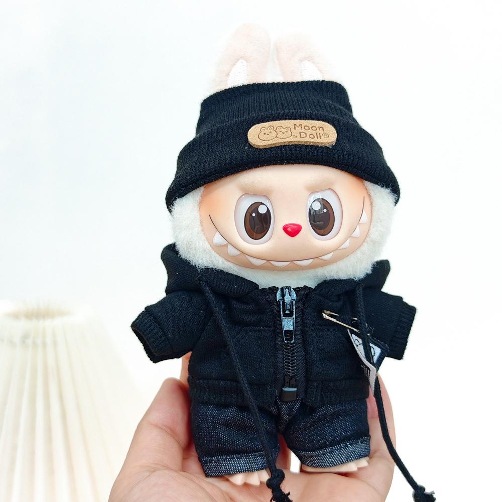 For Labubu Doll Clothes Hoodie Bear Shirt Set Clothes Replacement Labubu I II Idol Doll Sitting Party Accessorie